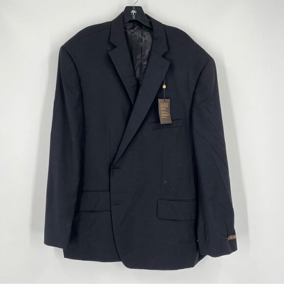 Tasso Elba Men’s Solid Black Suit Jacket Blazer size 54R - Picture 1 of 3